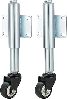 ATPEAM 2'' Spring Loaded Gate Caster | Pack of 2 Heavy Duty Retractable Swivel Gate Caster Wheel PU Gate Wheel Spring Loaded Swivel Caster for Garden Wooden Gate, Yard Fence, Load Capacity 110 Lbs