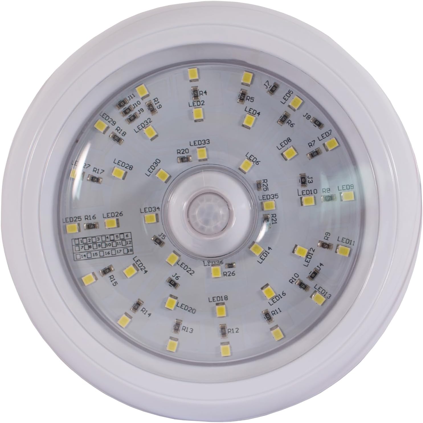Buyers Products 5625337, 5 Inch Round LED Interior Dome Light with Built‑In Switch, 36 LED 2200 Lumens, 12‑24V Hard Wired Surface Mount Interior Lighting for Trucks, Trailers, RVs