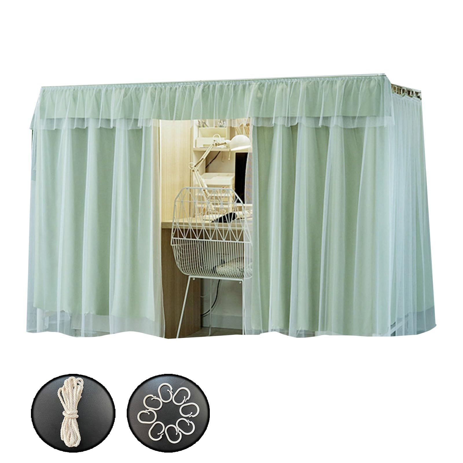 Cortinas opacas para litera transpirables con presillas y gasas cortina de cama