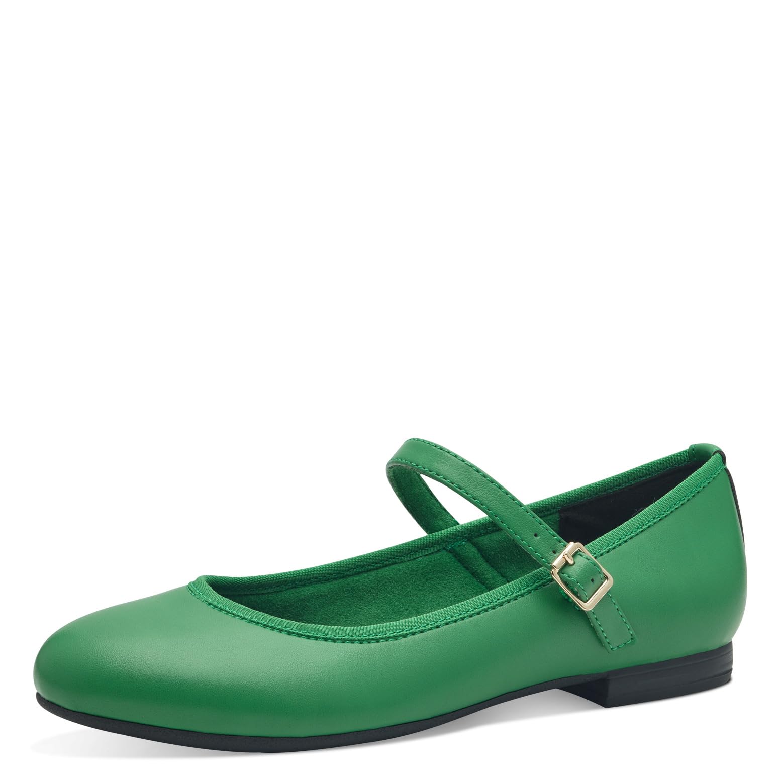 MARCO TOZZI Women's Ballet Flats with Straps, Vegan, Green, 7 UK