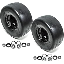 2-Pack Front Solid Caster Wheel Assembly 13X6.5-6 Flat Free Tubeless Smooth Tread | Replaces 633971 644251 103-0065 103-0069 103-5188 109-9127 482504