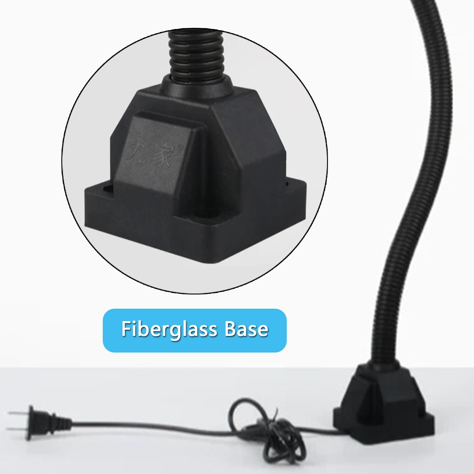 Lampada Flessibile a Collo D'oca, Lampada da Lavoro per Macchine, Lampadas Industriale da 110-220V per Utensili, con Interruttore Impermeabile, da Fissare con Viti(Silver,5W)