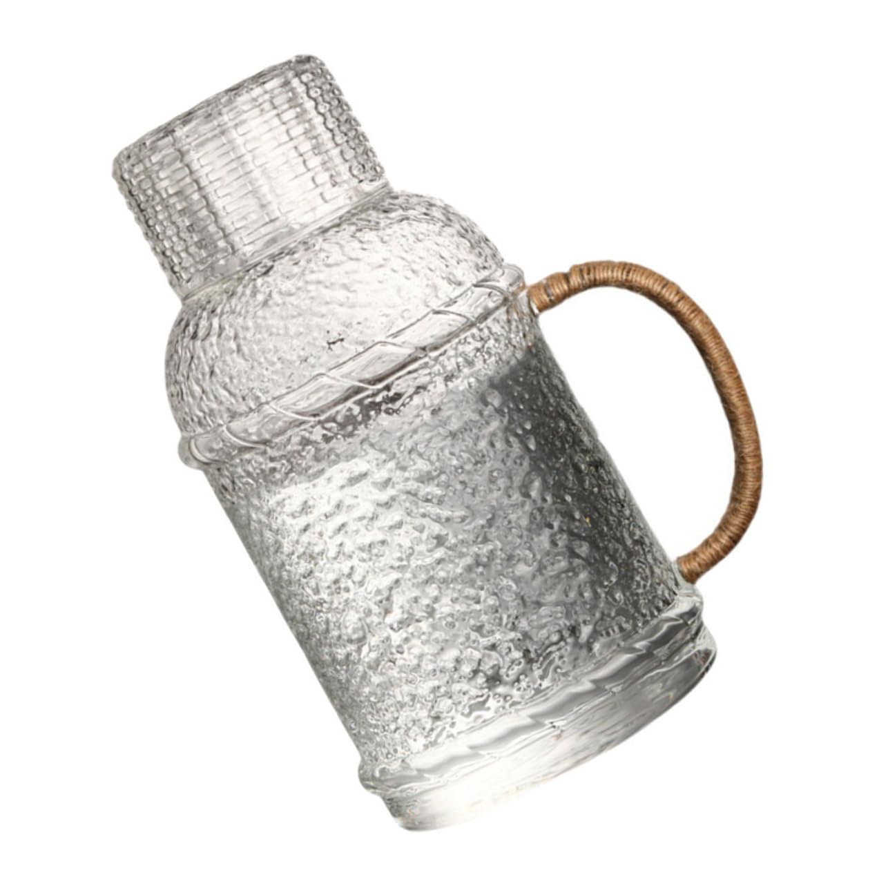 Jarra de Agua de Vidrio Diseño Antideslizante y Vertido Cómodo Capacidad de 2l Adecuado para Fiestas y Reuniones en Casa