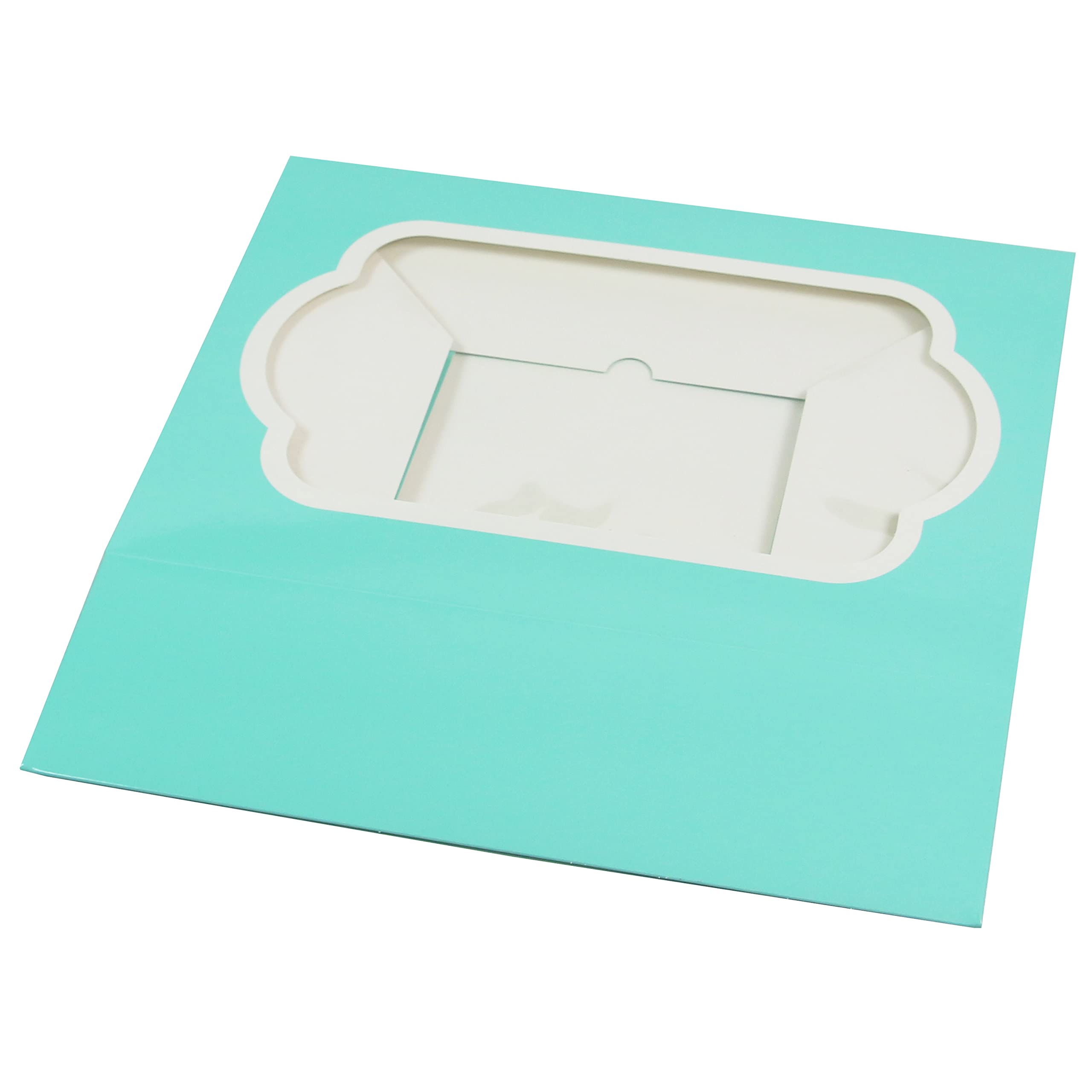 Caja para magdalenas profunda y resistente con inserto, capacidad para 6 cupcakes o magdalenas, caja de galletas, caja de pastelería, brownies y rollos de canela. Azul de diseño con 5