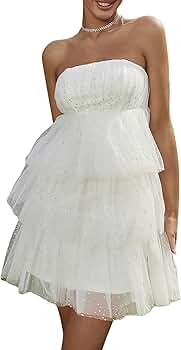 Amazon.com: Women's Sequins Strapless Short Dress Ruched