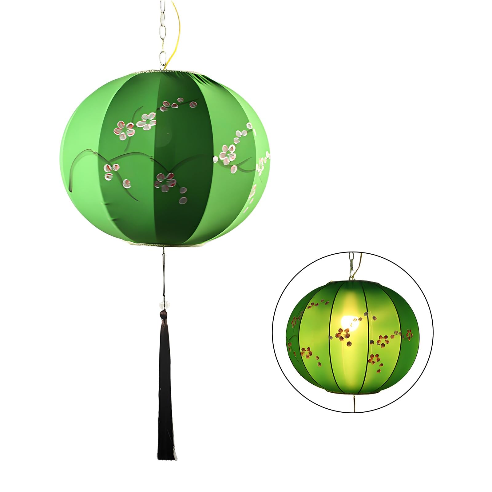 SBZIOJHDR Chinese-style lanterns, Round Chinese Lanterns, Colorful Celebration Lantern, Traditional Hanging Decorations(Green,60#)