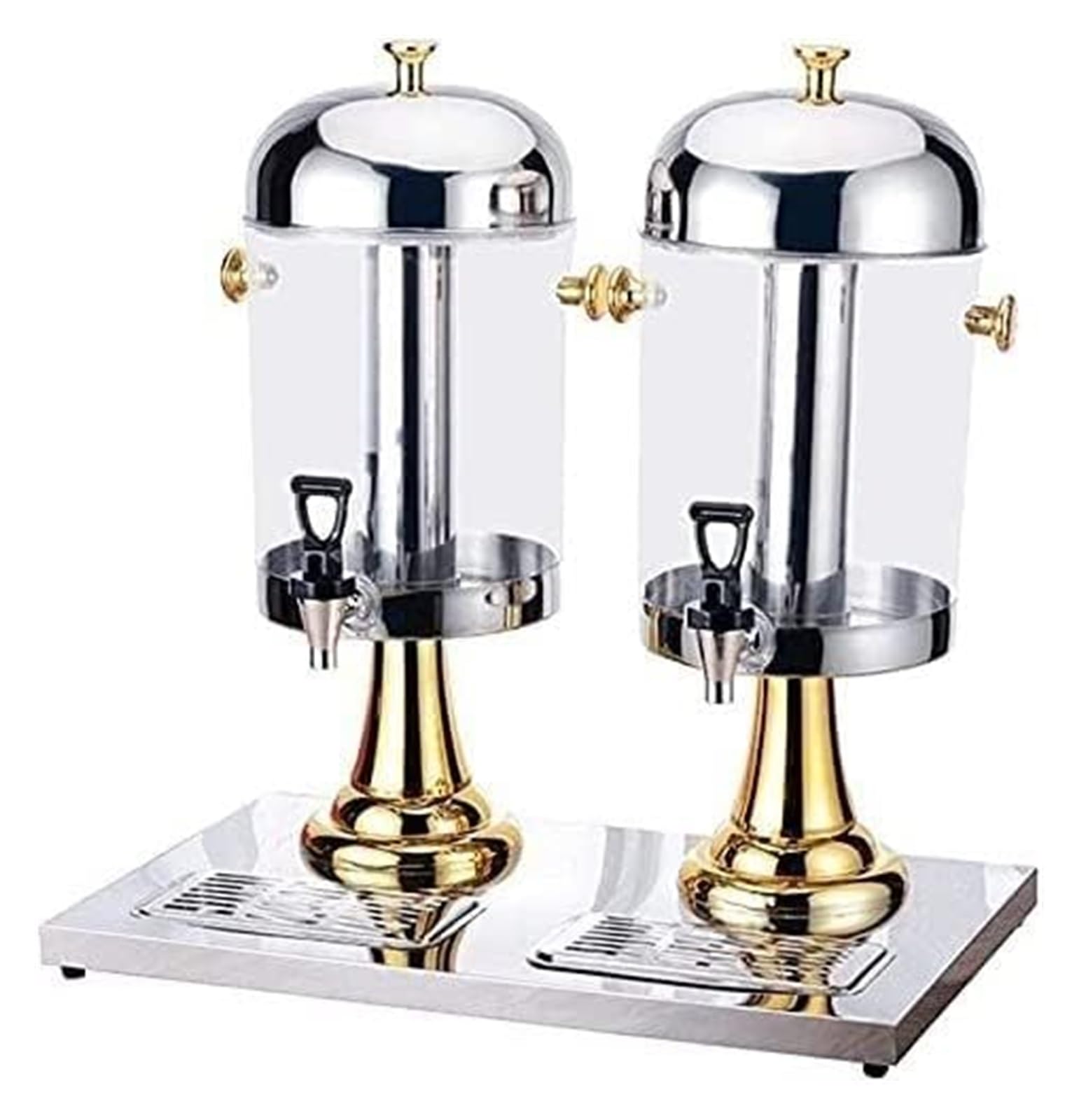 asdchZen Drink Dispenser Cold And Hot Beverage Dispenser, 2 Stainless Steel Juice Beverage Dispensers,Gold
