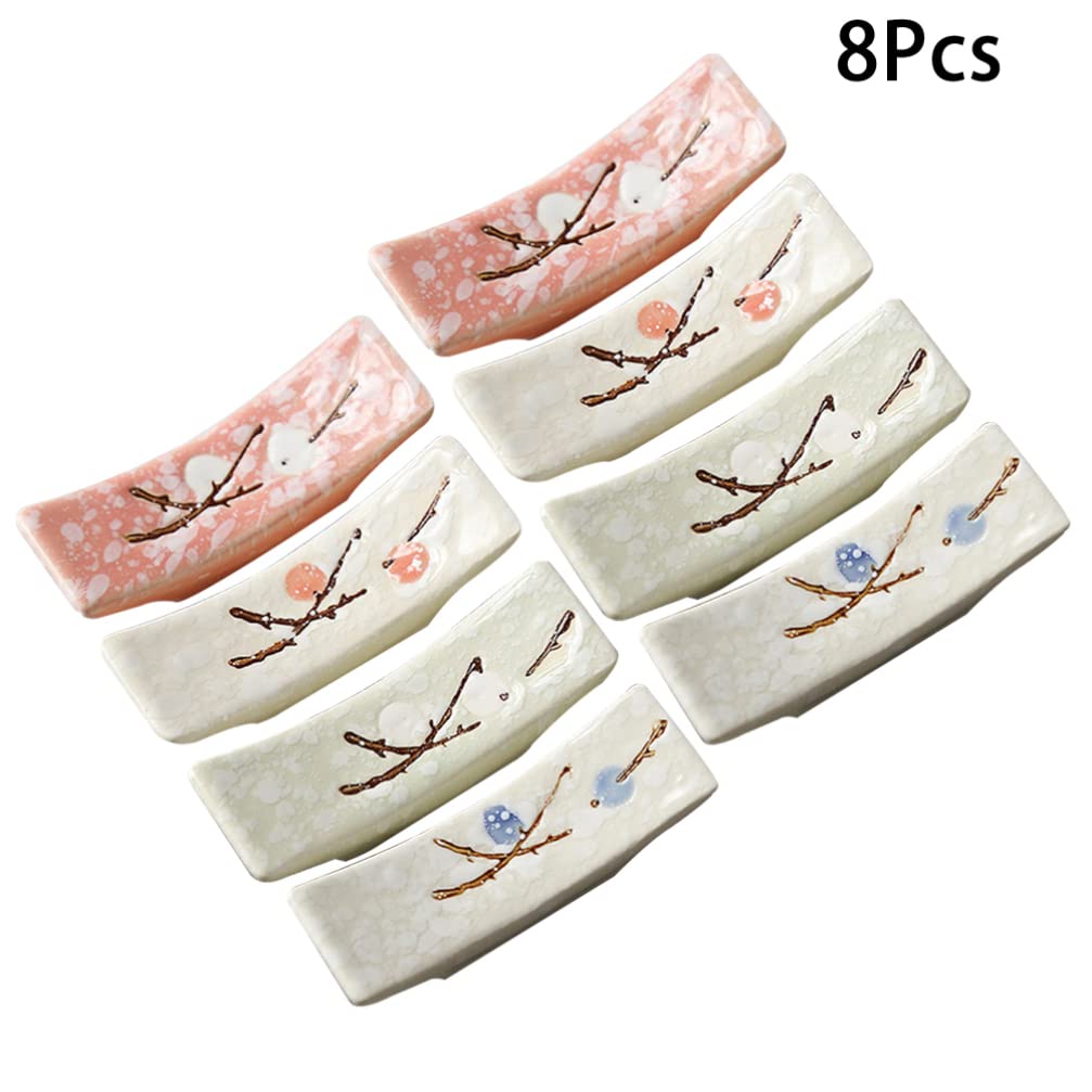 Repose-Baguettes, Support en céramique pour Baguettes et cuillères, idéal pour la décoration et Les Cadeaux de Restaurant (Lot de 8).
