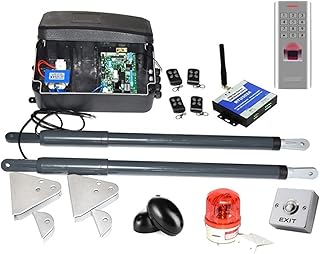 Automatic Gate Opener Kit with Fingerprint Keypad Optional Automatic Swing Gate Opener Gate Actuators Kit 12VDC Per Leaf 200kg for Driveway for Dual Swing Gates,Driveway Gates and So On