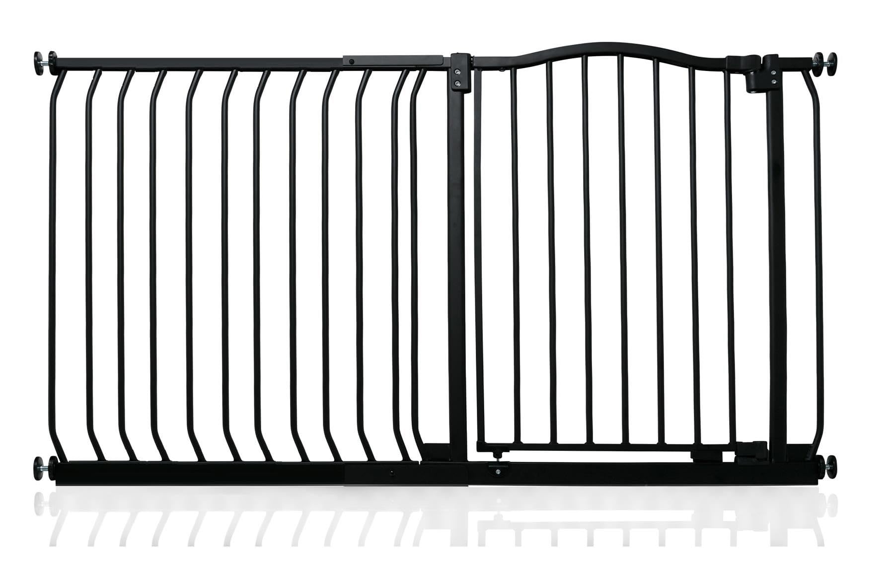 Safetots Matt Black Curved Top Safety Gate, 134Cm - 143Cm, Pressure Fit Stair Gate, Baby Gate For Doors Hallways And Spaces, Safety Barrier, Easy Installation