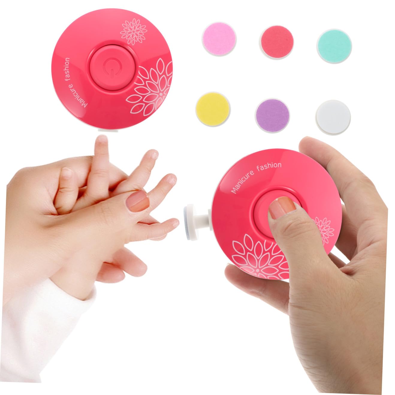 VICASKY 3piezas Cortaúñas Eléctrico Para Bebés Luz Led y Cabezas De Pulido Cortador De Uñas Portátil y Silencioso Para Adultos Kit De Cuidado De Uñas Seguro
