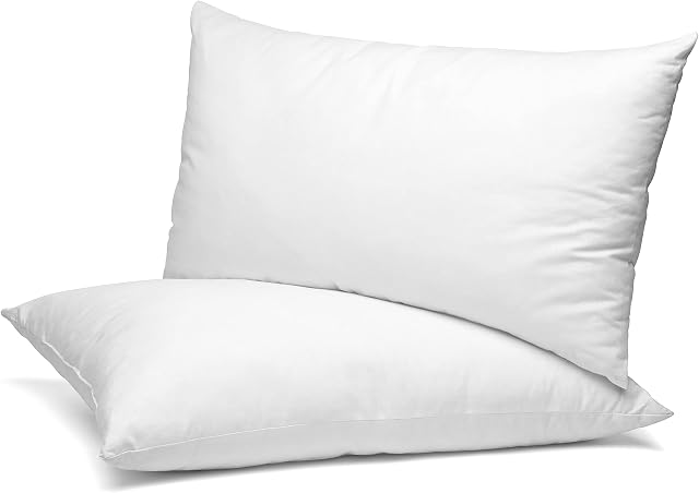 SM Decor Pillows 2 Pack , Bounce To Back, Soft Filling Bed Pillows For Side, Stomach And Back Sleeper, Hotel Quality Body Pillows (2 Pack, Plain Pillows)