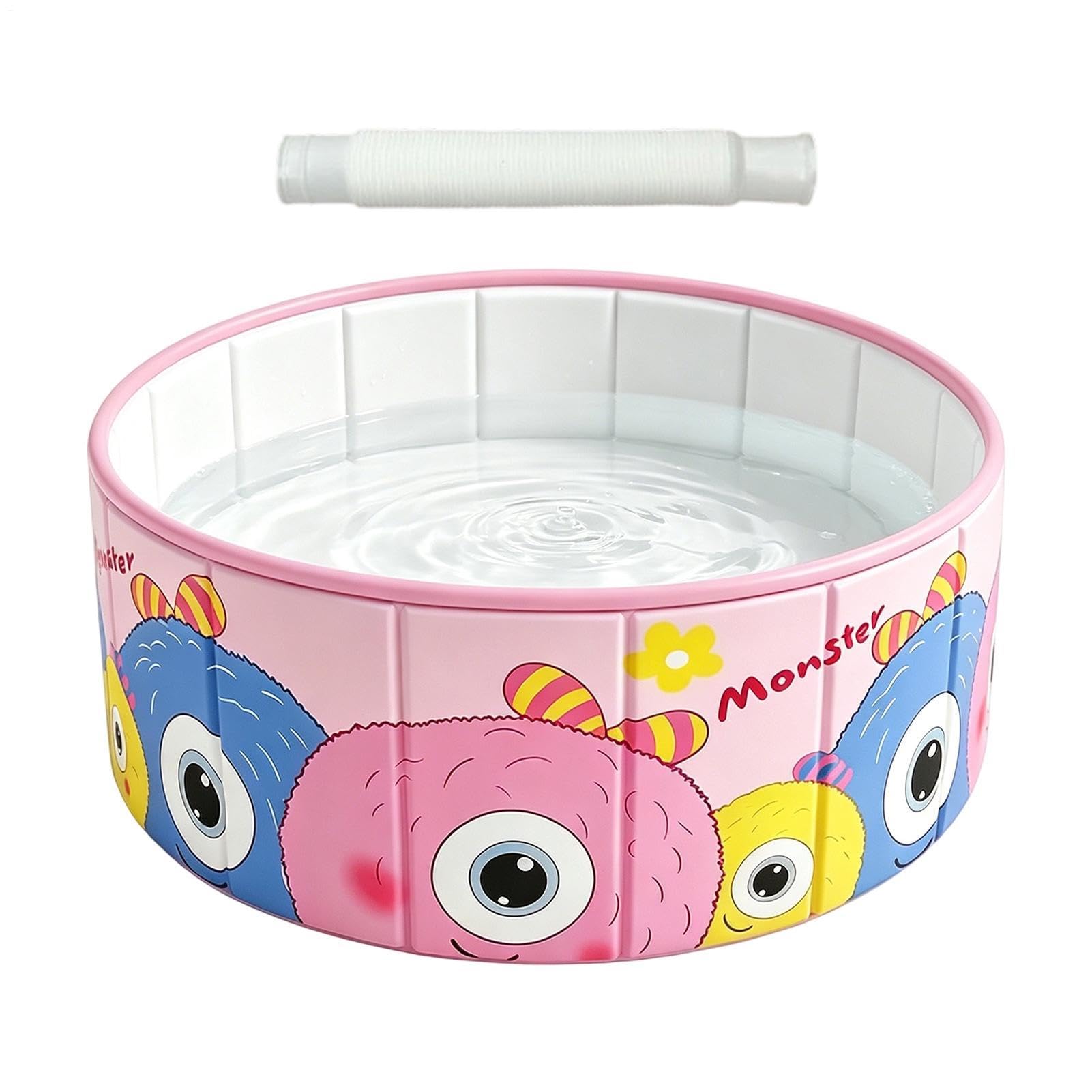 Foldable Kids Pool | Portable Non-Slip Non-Inflatable Bath Tub | Outdoor Swimming Pol For Backyard, Garden, Patio & Beach | Kids & Pets Summer Pool