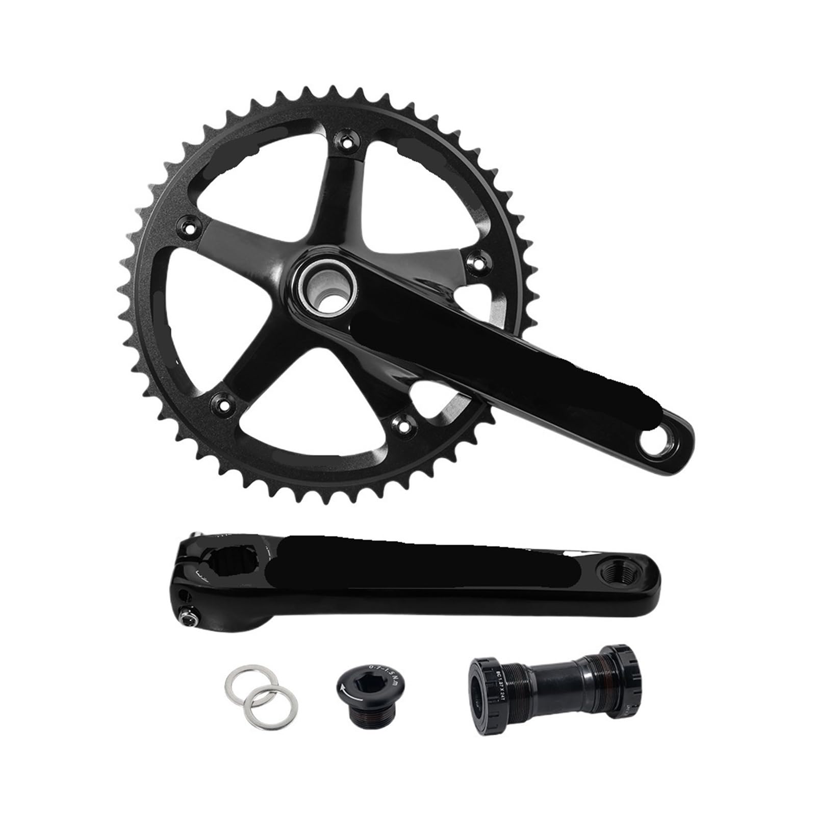 Juego De Bielas, Bicicleta Pista Piñón Fijo Hueco 165 Mm 48T 144BCD