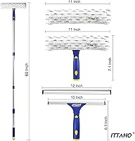 Vista 3 de ITTAHO Herramienta de limpieza de escobilla de ventana extensible y limpiador de ventanas de esponja