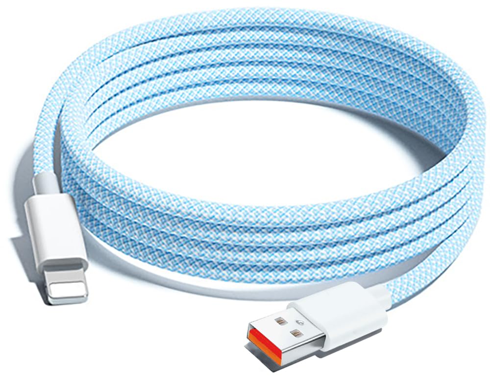 対応Lightning 充電 ケーブル 2.0M 2本セット iPhone 充電コード 認証急速データ転送 usb Lightningケーブル 持ち運び 超高耐久ナイロン アイフォン 充電器 短い iPhone14/iPhone13/12/11/X/8/7/6/5,SE2/SE3,iPad Mini/Air/Pro対応 ブルー