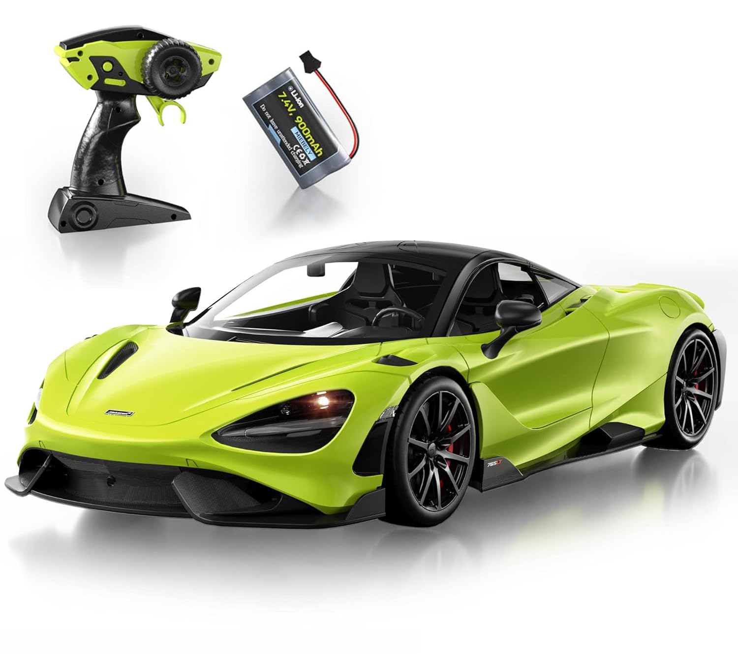MIEBELY Remote Control Car, McLaren Rc Cars Officially Licensed 1/12 Scale 7.4V 900mAh Toy Car with 12km/h Fast Model Car Headlight for Adults Kids Boys Age 6-12 Year Birthday Ideas Gift Green