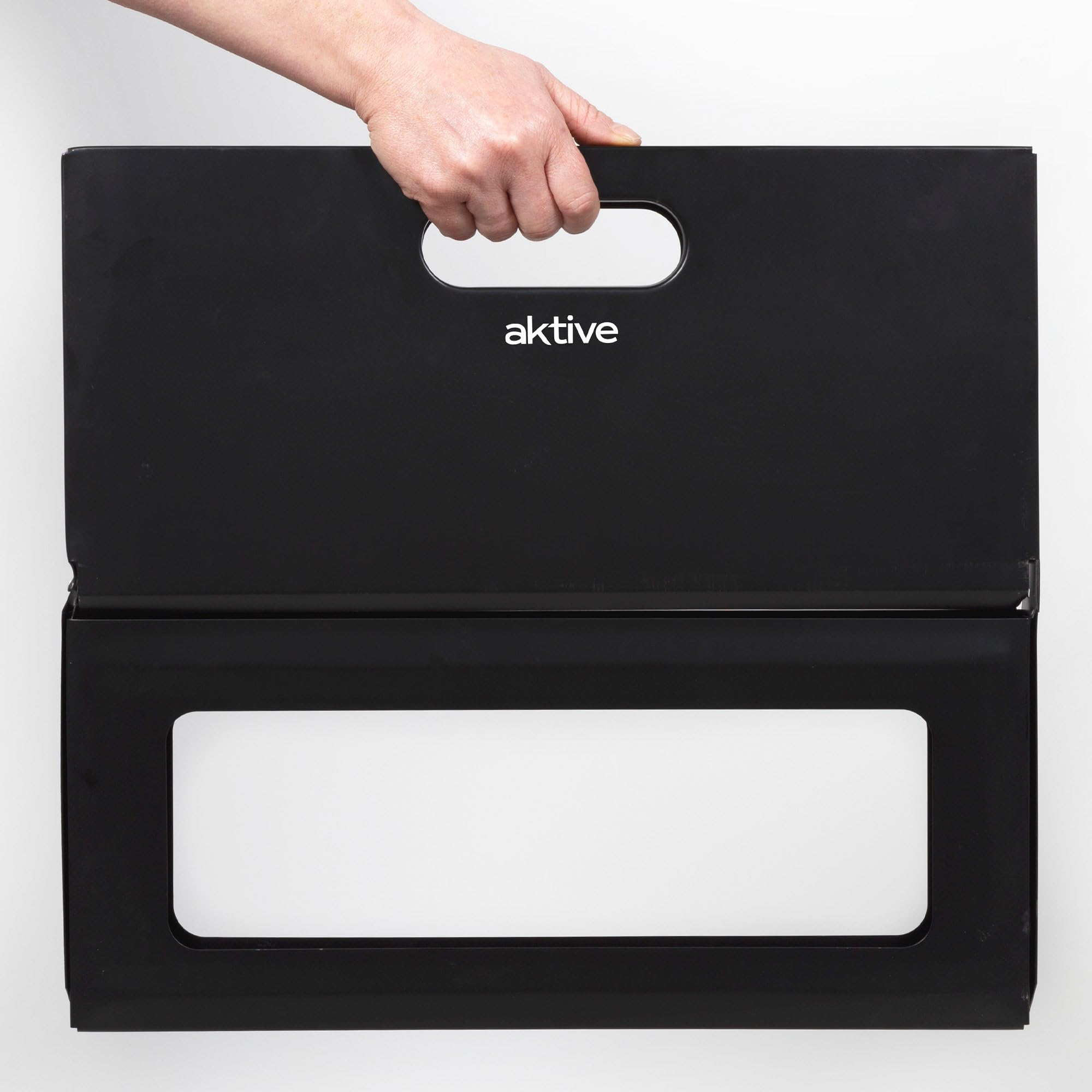 AKTIVE 63033 przenośny składany grill ze stali węglowej, czarny, prostokątny, z uchwytem do przenoszenia, wymiary 45 x 29 x 30 cm, łatwy w montażu i transporcie, grill kempingowy, taras, balkon