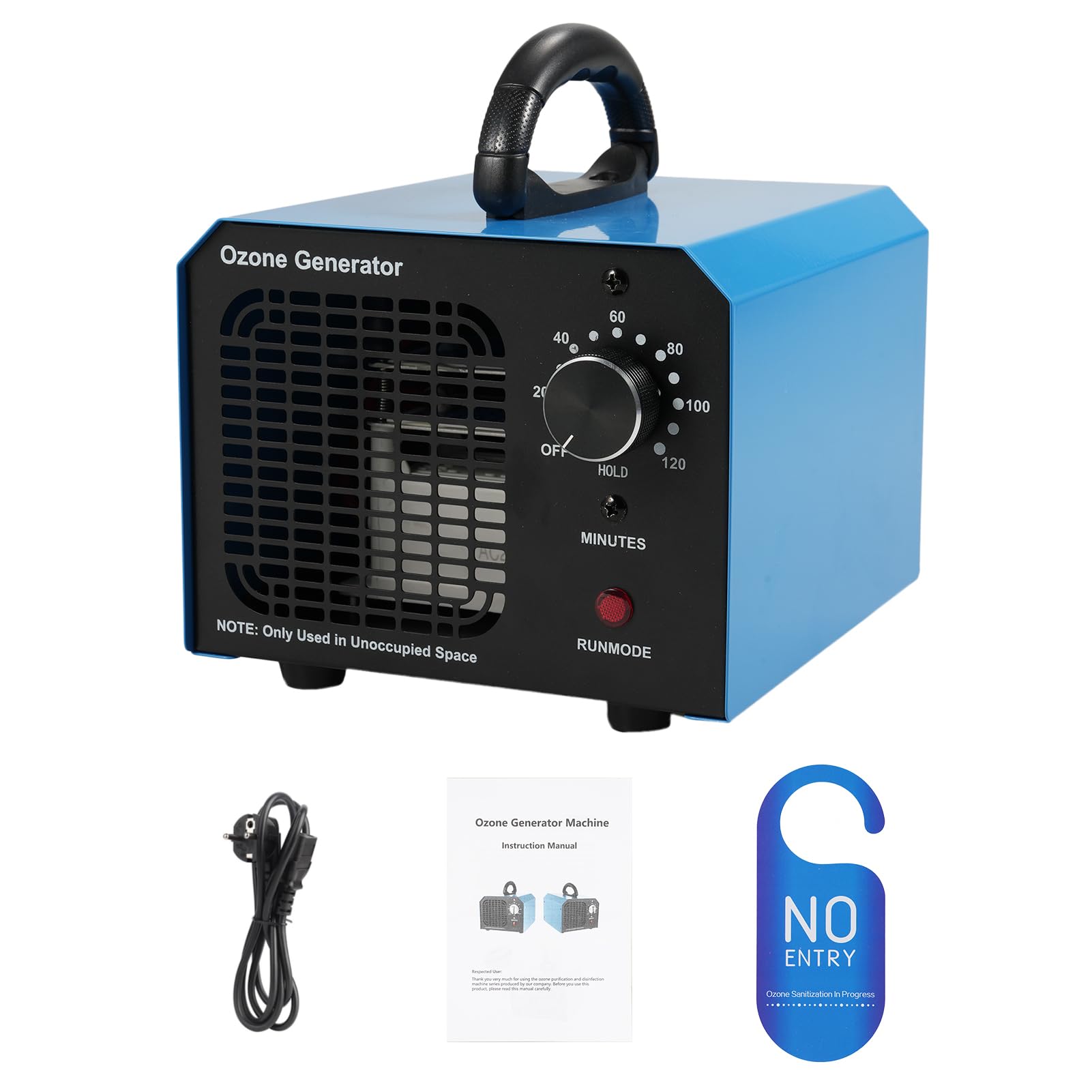 Domary Generador Portátil O3 Máquina de Eliminación de Olores Ionizador O3 Desodorante Purificador Aire para el Hogar Humo Coche Habitación Mascota con Temporizador (30g y Enchufe Europeo)