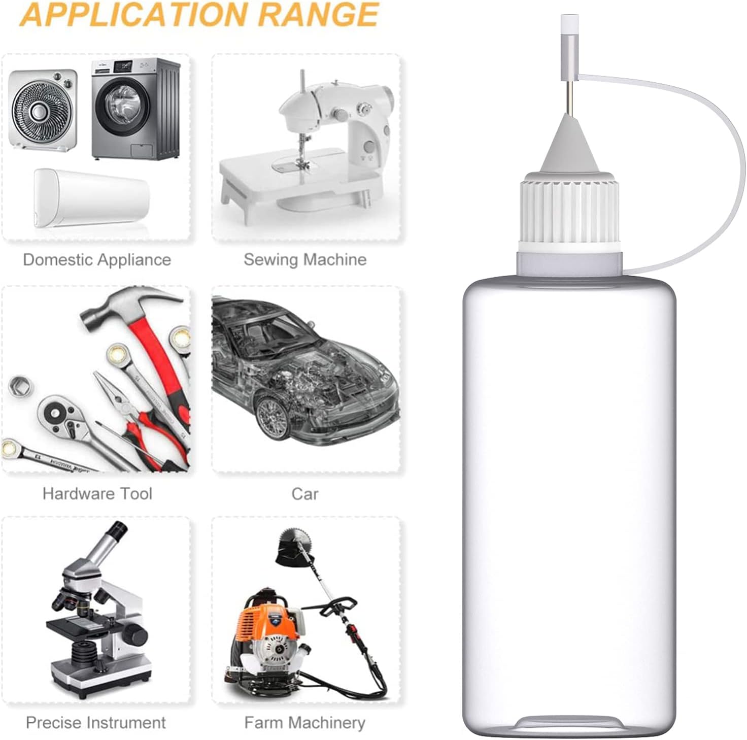 WANBAO 6 Pcs 4 Ounce Needle Tip Glue Bottle Tip Applicator Bottle with 2 Funnel, for Glue, Liquid, Oil, DIY Crafts Etc, Multicolor Lids.
