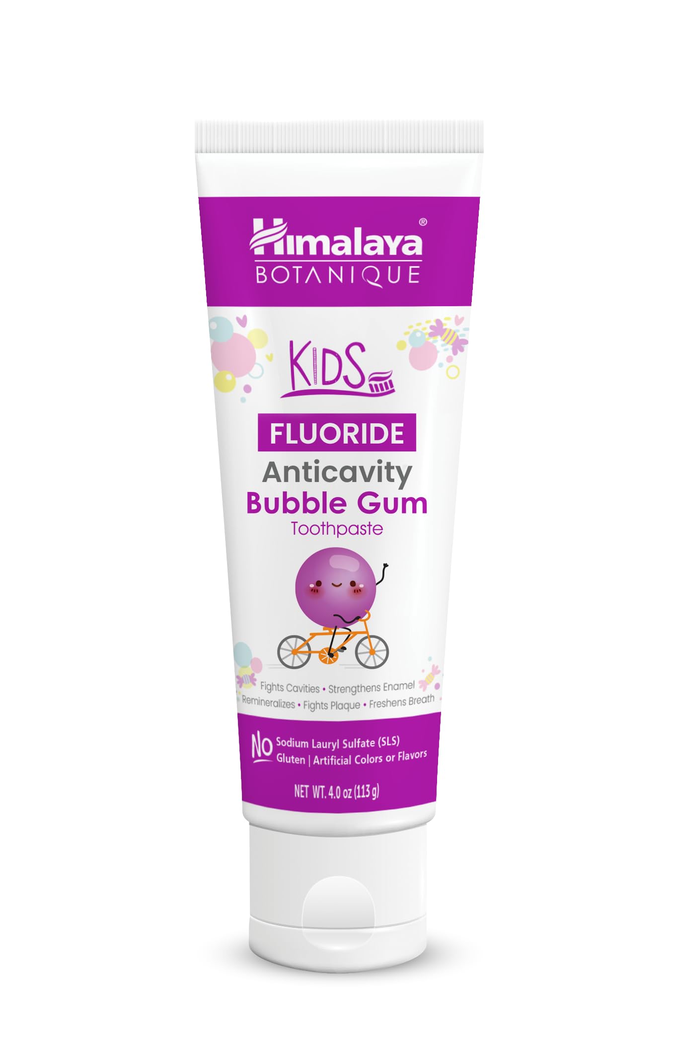 Himalaya Botanique Kids Fluoride Anticavity Toothpaste, Bubble Gum, 4 oz