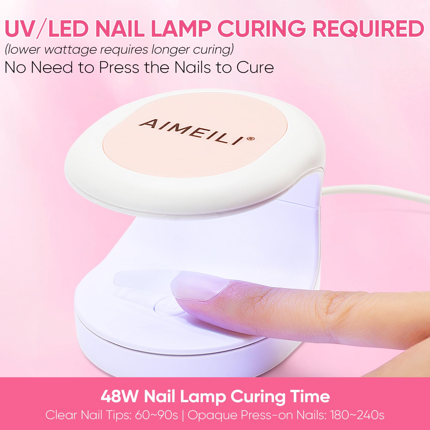 AIMEILI Solid Nail Glue 30 ml, 3 w 1 klej żelowy, mocny klej do paznokci do tipsów i miękkich żelowych tipsów