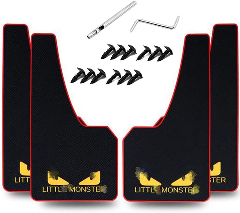 4 pcs Car Rubber Mudguard Mud Flaps Splash Guards Rubber Mudguard for Sports Mud Flaps Guards Splash Front and Rear Universal (LM)
