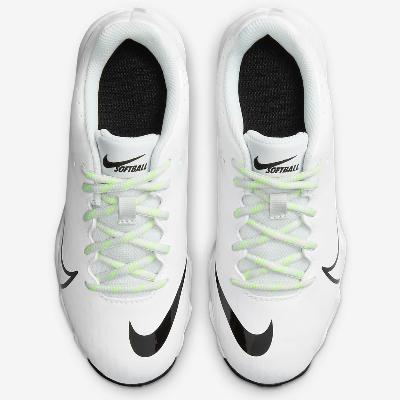 Nike Girls Hyperdiamond 4 Keystone GG Molded Softball Cleats SZ 2 White | Black | White