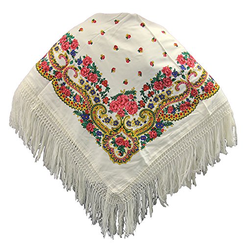 Portuguese Folklore Regional Head Scarf Shawl with Fringe