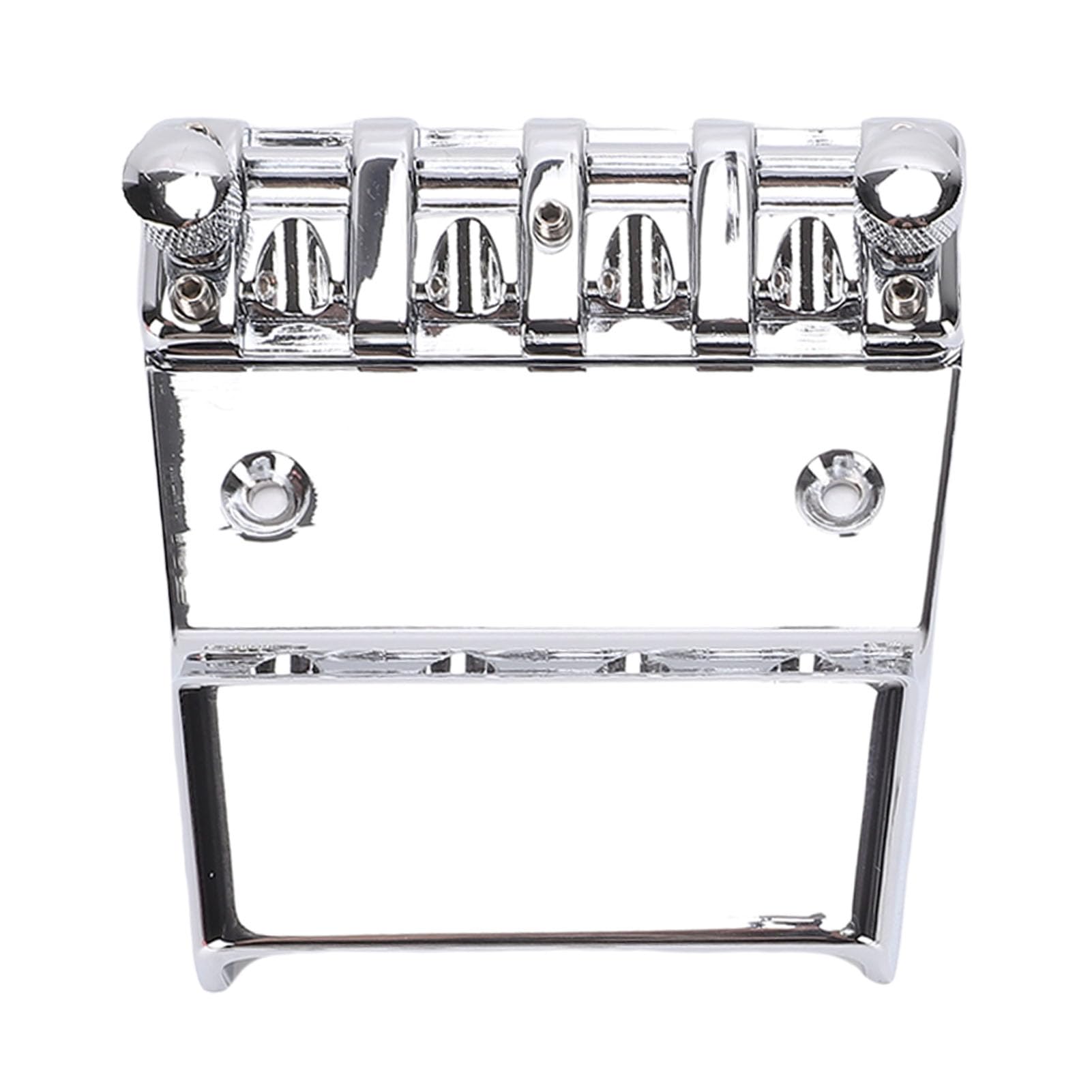 Fockety Bassbrücke für Rickenbacker, 4 Saiten, 18 Mm, Verstellbare Sättel aus Verchromter Zinklegierung, Bassgitarrenbrücke, Sattelbrücke für Bassgitarrenteile