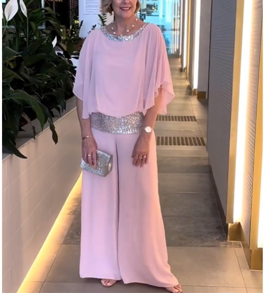 Trajes de pantalones formales para mujer, fiesta de noche de invitados de boda, elegante traje de pantalones de 2 piezas de gasa, trajes formales