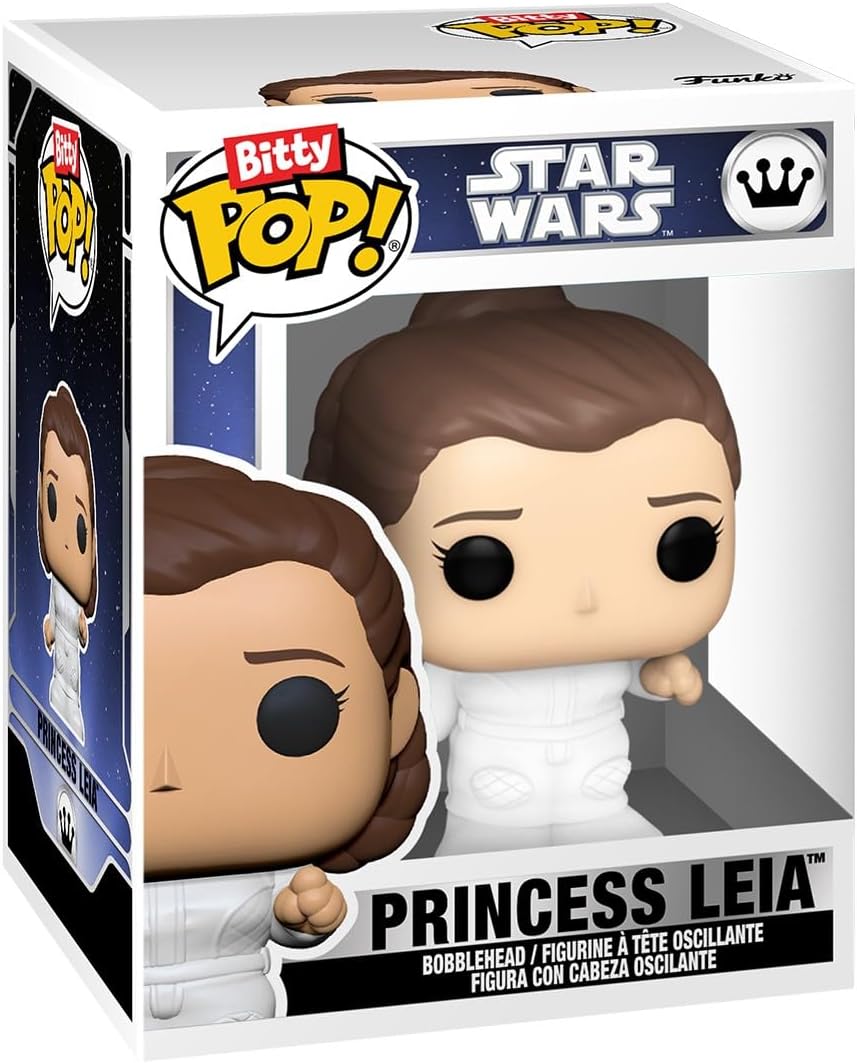 Funko Bitty Pop! Star Wars - Leia, Snowtrooper, Boba Fett, & A Surprise Mystery Figure - 0.9 Inch (2.2 Cm) Collectable - Stackable Display Shelf Included - Gift Idea - Party Bags - Cake Topper