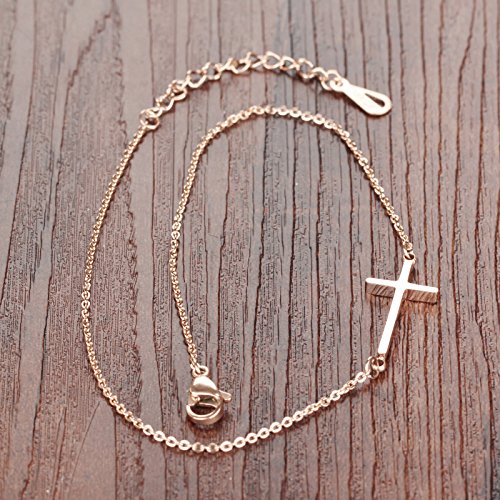 Cavigliera da Donna Acciaio Inossidabile Croce Oro...