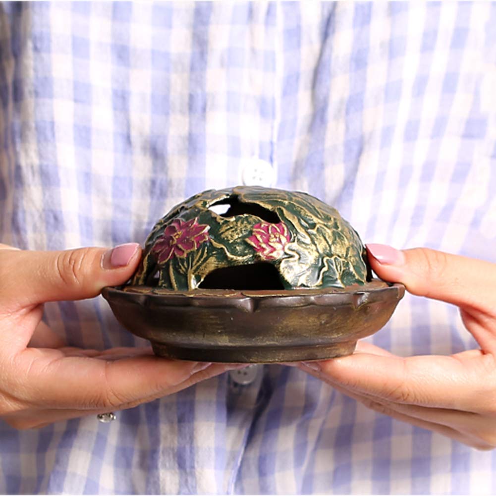 Brûleur d'encens en céramique Diffuseur de Parfum, Poêle Aromathérapie Antique Ustensiles Zen Ornaments Convient à Salon Espace de méditation Lieux de beauté comme Salon, Yoga, etc.