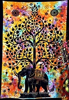 Cotton Wall Art | Boho Bedroom Décor | Mandala Wall Hanging Tapestrys for Weeding Decoration | Home Décor Indian Psychedelic Celestial Tapestry
