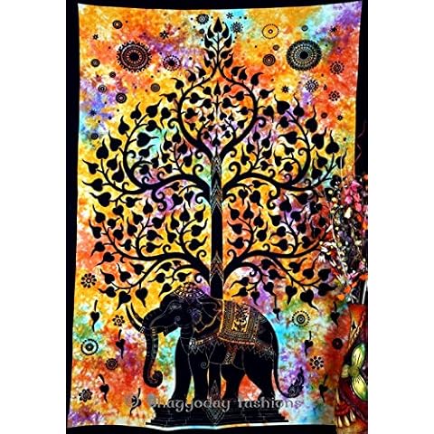 Cotton Wall Art | Boho Bedroom Décor | Mandala Wall Hanging Tapestrys for Weeding Decoration | Home Décor Indian Psychedelic Celestial Tapestry Cover