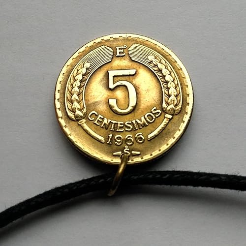 Miniatura 3 de 1966 Chile 5 Centesimo coin pendant necklace Chilean Andean Condor Santiago Concepcion Viña del Mar Mapuche Valparaiso Atacama Valdivia Antofagasta