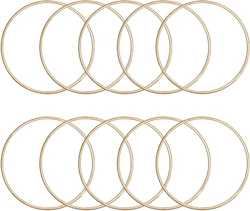 Abeillo Paquete de 10 anillos de metal para manualidades, anillos atrapasueños de 3 pulgadas, anillos de flores para macramé, anillos de metal para