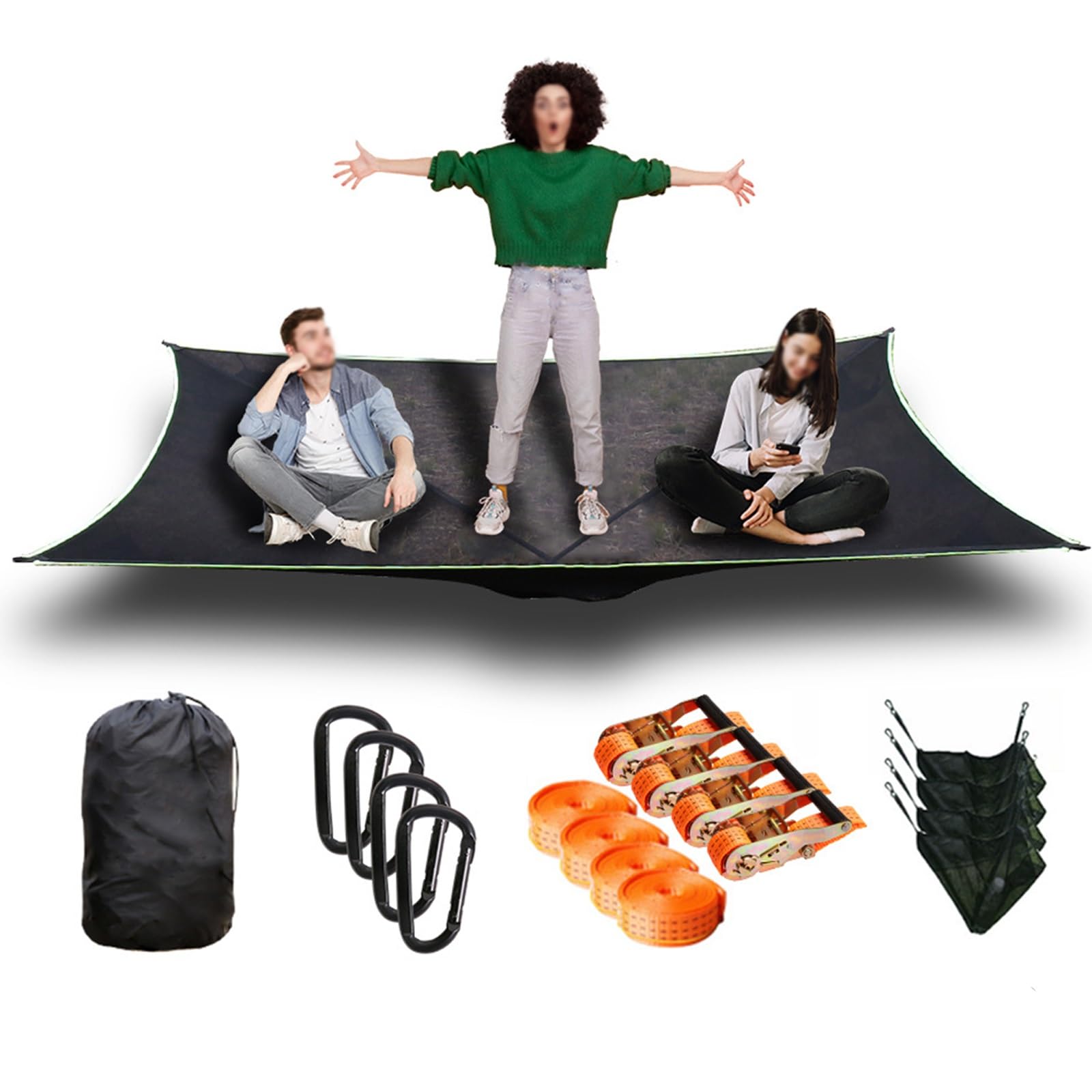 Square Camping Hammock, 9.8FT Multi Person Hammock Hold Up to 660 Lbs