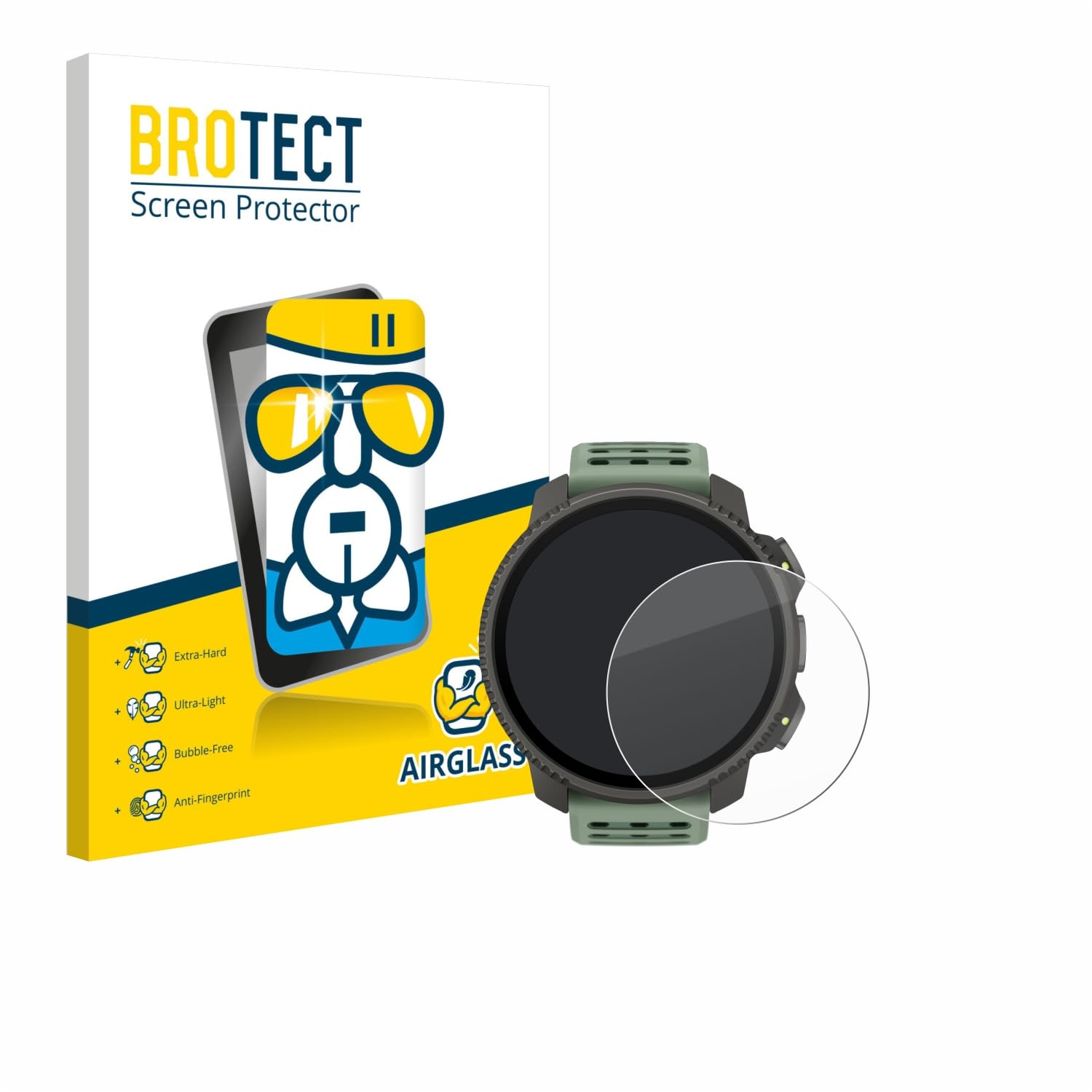 3 Pellicole Protettive In Vetro Ibrido BROTECT AirGlass Per Suunto Vertical 2 – Durezza 9H, Antigraffio