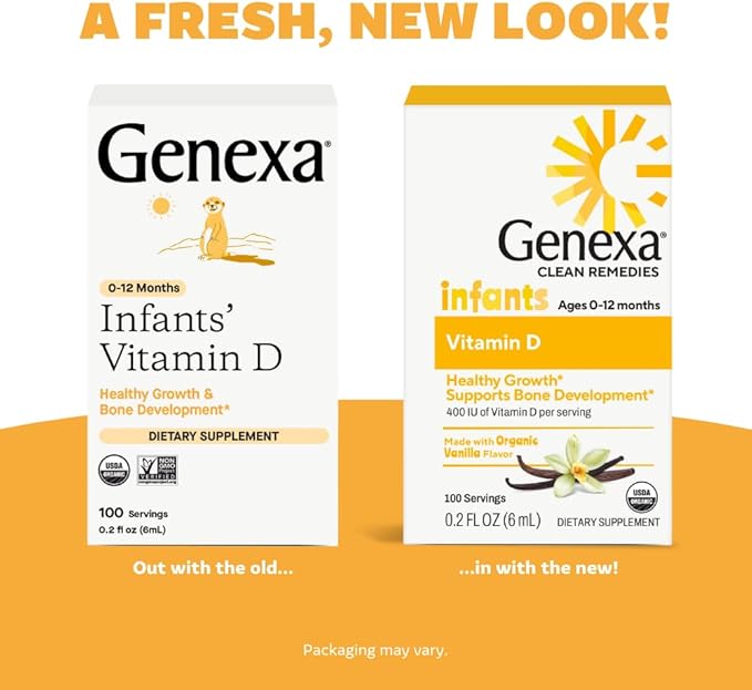 Genexa Gotas de Vitamina D para Bebés - 90 Porciones - Vegano, Orgánico miniatura 6