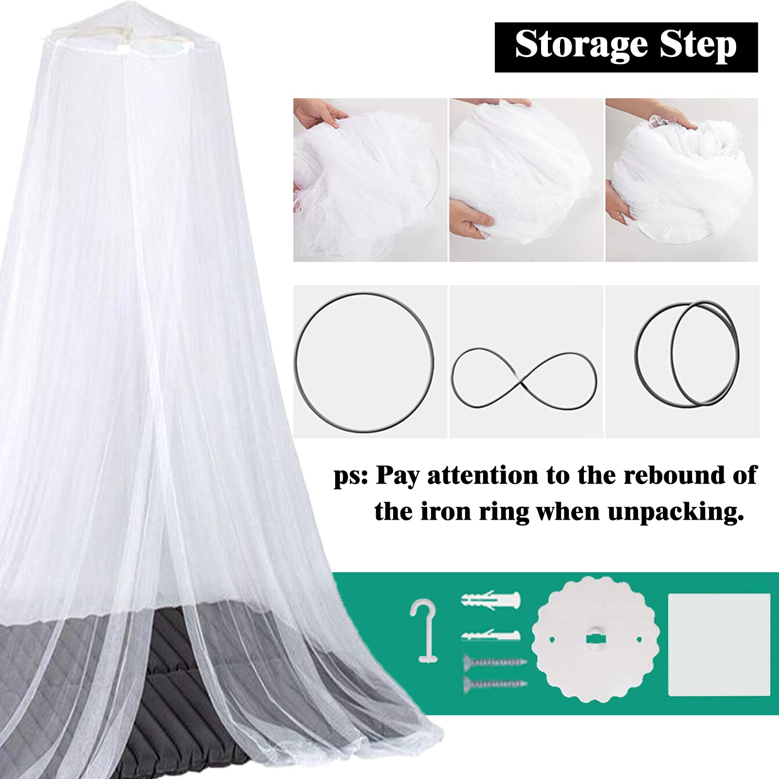 Zanzariera Per Letto Matrimoniale E Da Viaggio - 60x250x1050 Cm, Bianco, Per Casa E Campeggio - Foto 14