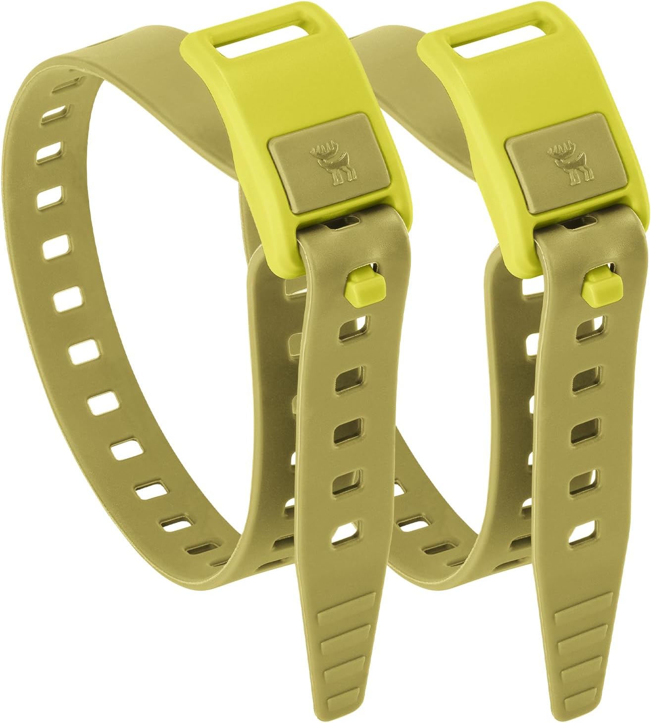 2-Pack TPU 18" Tie-Down Utility Straps with 8-Figure Design Heavy-Duty 220 lb Load, Adjustable for Bike, Moto, Skis & Outdoor Gear No Scratch, Temperature Resistant, Olive Green