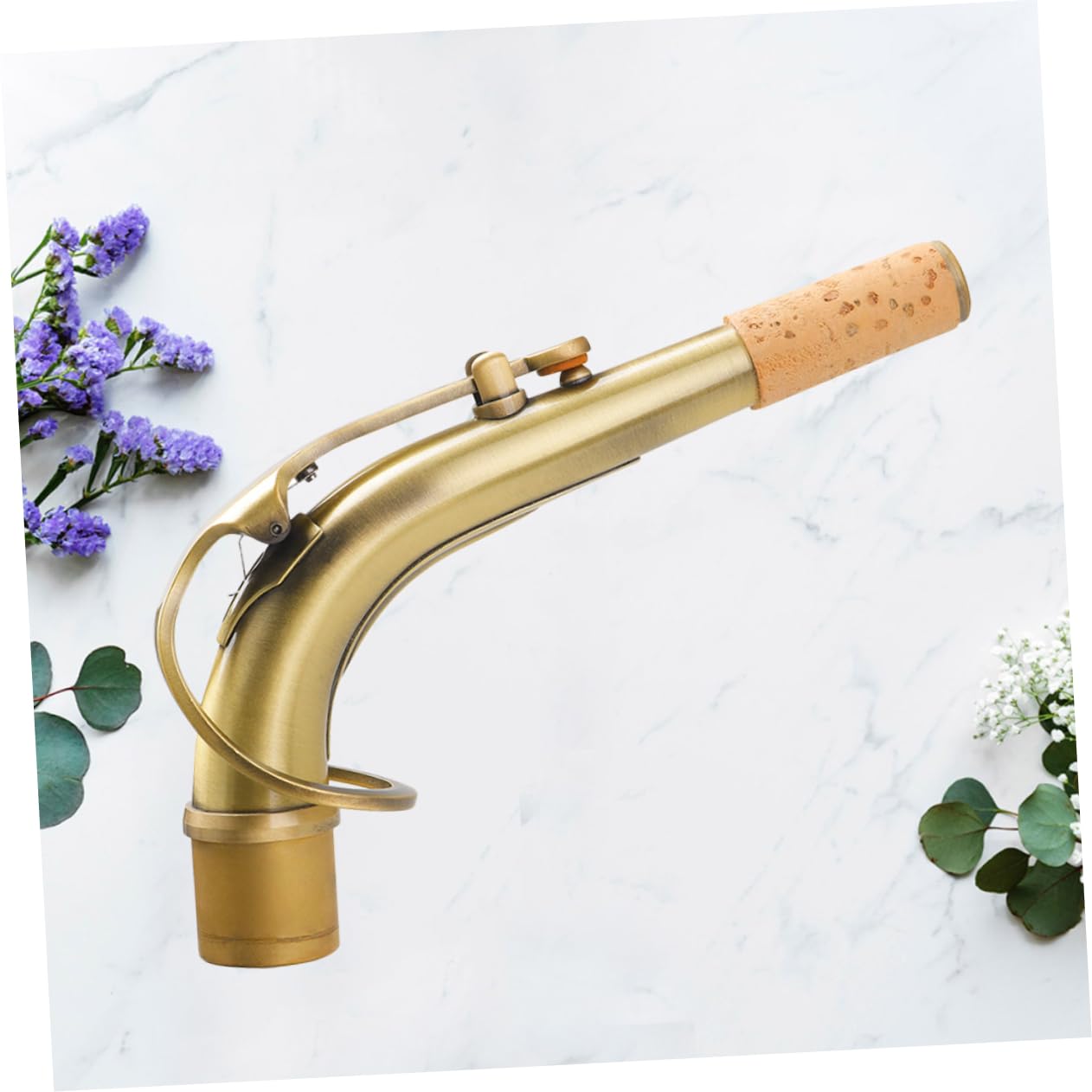 ibasenice Collo Sax Bend Ottone Per Sassofono Accessorio Isolante Finitura Antica Verde Design Raffinato e Naturale Resistente All e Al Calore