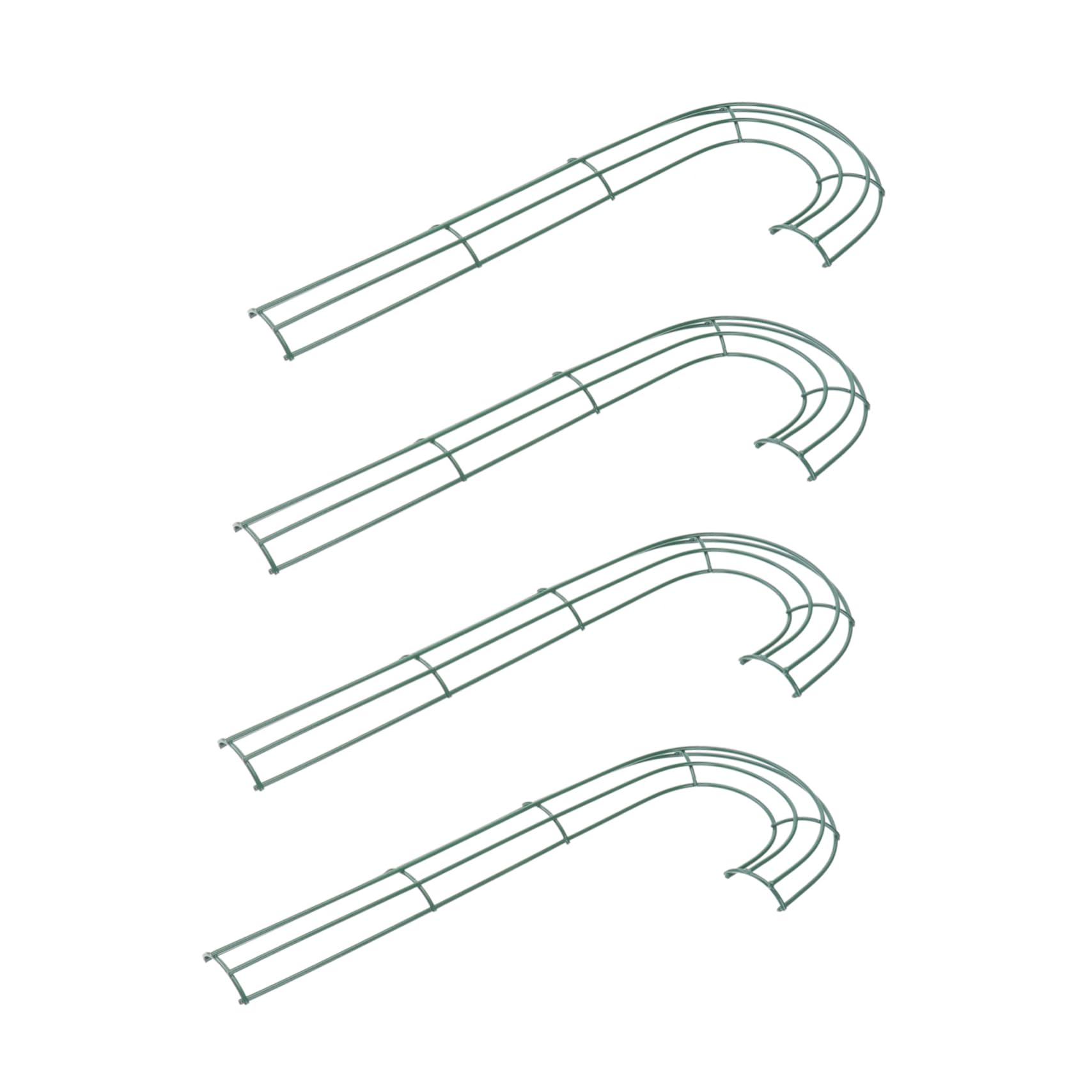 PRETYZOOM 4Pcs DIY Wreath Frame Candy Cane Shape Iron Decor Loop for Christmas for Home Garden Decoration Premium Quality Creative Holiday Crafts
