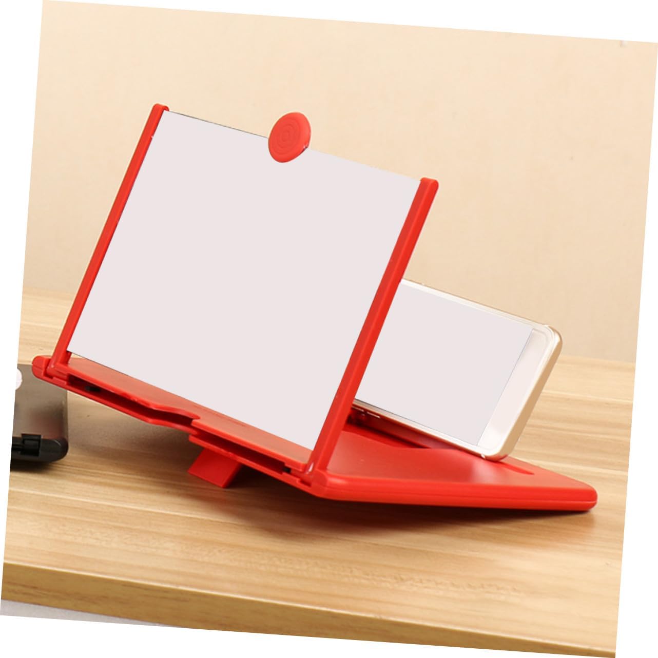 LABRIMP HD Phone Screen Magnifier with Non-Slip Groove Brightness Movie Enlarger for Indoor and Outdoor Use Compatible with Smartphones Red