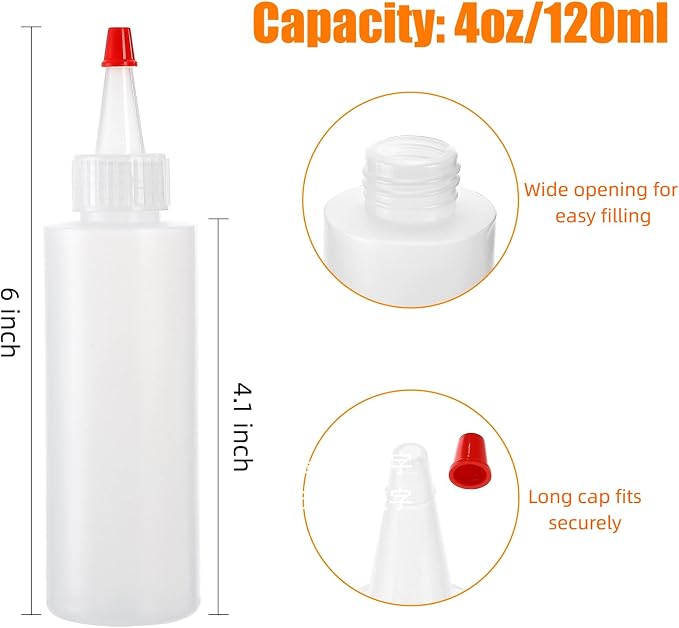 Bekith 30 Paq Botellas Plástico 4 oz para Salsas miniatura 3
