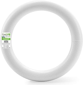 FloraCraft Extruded CraftFoM Wreath 1.4 Inch x 9.8 Inch White