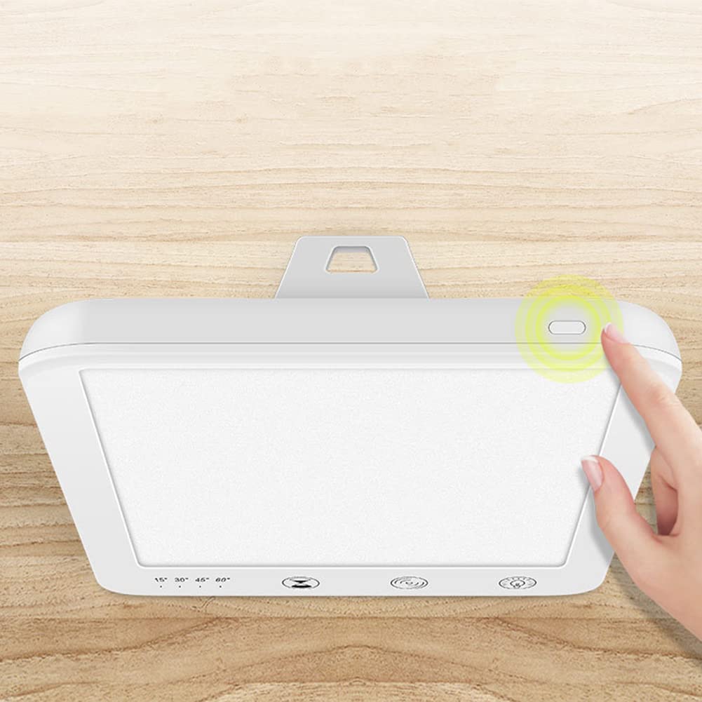 Lampe Triste, 10000 Lux Portable Lampe De Luminothérapie, Sans UV 5 Niveaux De Luminosité Réglables 4 Fonction De Minuterie, Le Traitement Efficace Des Troubles Affectifs Saisonniers,Blanc