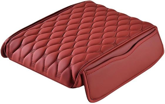 Car Center Console Cover for BMW i3 G28 Sedan 2022 2023 2024, Leather Arm Rest Cover for Car with 2 Storage Bags Armrest Cover Cushion Accessories,Red